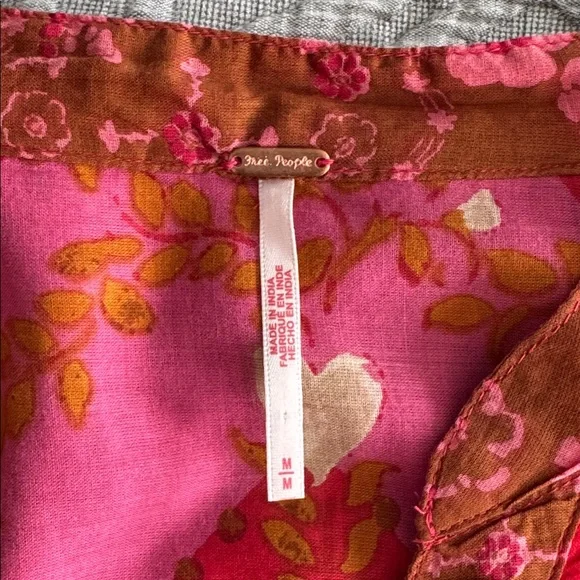 Free People Agnes Printed Mini Dress in Red/Pink - Picture 4 of 8